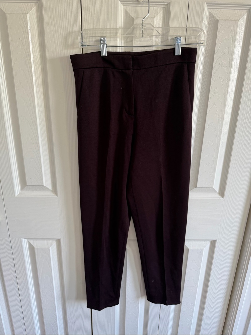 St. John Burgundy Wool Trousers Vintage Luxury Size 4